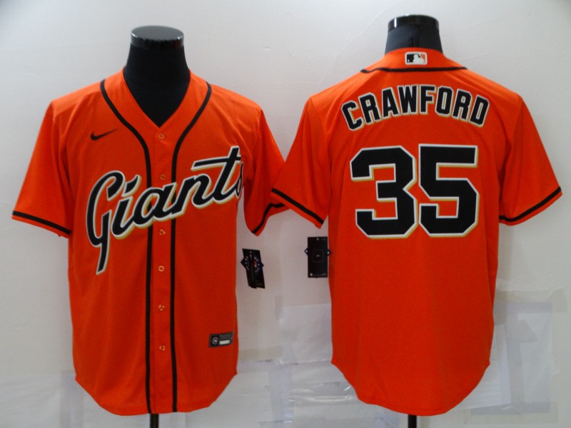 Men San Francisco Giants #35 Crawford Orange Game Nike 2021 MLB Jersey->philadelphia eagles->NFL Jersey